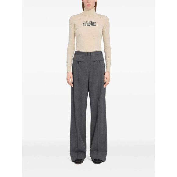Mm6 Maison Margiela Grey Trousers - Tailored Trousers Women - Picture 4 of 4